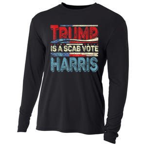 Trump Is A Scab Vote Kamala Harris 2024 Cooling Performance Long Sleeve Crew