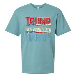 Trump Is A Scab Vote Kamala Harris 2024 Sueded Cloud Jersey T-Shirt