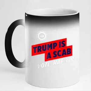 Trump Is A Scab Vote Kamala Harris 2024 11oz Black Color Changing Mug