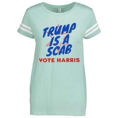 Trump Is A Scab Vote Harris Premium= Enza Ladies Jersey Football T-Shirt