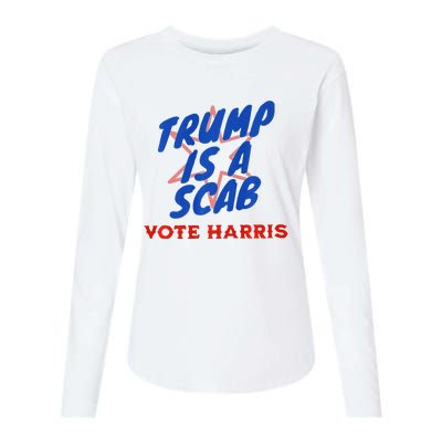 Trump Is A Scab Vote Harris Premium= Womens Cotton Relaxed Long Sleeve T-Shirt