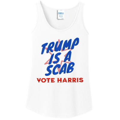 Trump Is A Scab Vote Harris Premium= Ladies Essential Tank