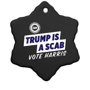 Trump Is A Scab Vote Kamala Harris 2024 Ceramic Star Ornament