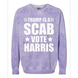 Trump Is A Scab Vote Harris Premium Colorblast Crewneck Sweatshirt