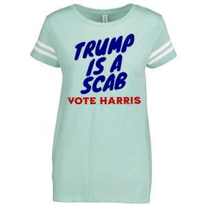 Trump Is A Scab Vote Harris Funny 2024 Enza Ladies Jersey Football T-Shirt