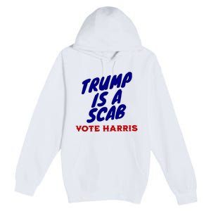 Trump Is A Scab Vote Harris Funny 2024 Premium Pullover Hoodie