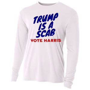 Trump Is A Scab Vote Harris Funny 2024 Cooling Performance Long Sleeve Crew