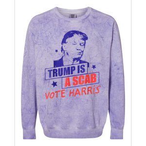 Trump Is A Scab Vote Kamala Harris 2024 Colorblast Crewneck Sweatshirt