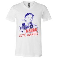 Trump Is A Scab Vote Kamala Harris 2024 V-Neck T-Shirt