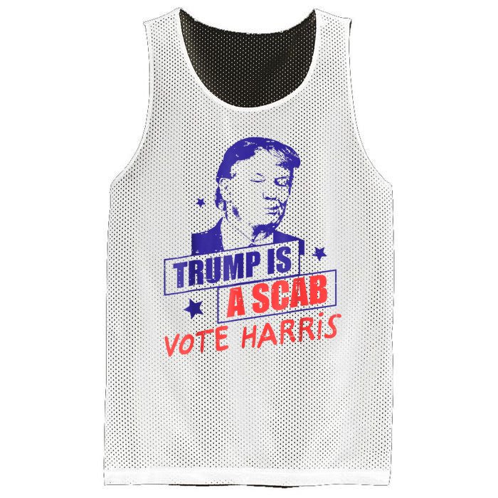 Trump Is A Scab Vote Kamala Harris 2024 Mesh Reversible Basketball Jersey Tank