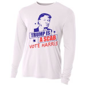 Trump Is A Scab Vote Kamala Harris 2024 Cooling Performance Long Sleeve Crew