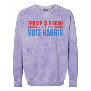 Trump Is A Scab Vote Kamala Harris 2024 Colorblast Crewneck Sweatshirt