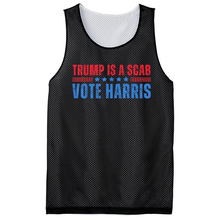 Trump Is A Scab Vote Kamala Harris 2024 Mesh Reversible Basketball Jersey Tank