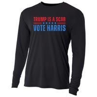 Trump Is A Scab Vote Kamala Harris 2024 Cooling Performance Long Sleeve Crew