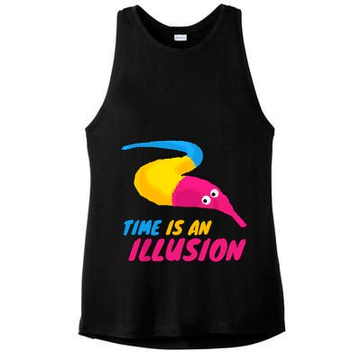 Time Is An Illusion Magic Worm Ladies PosiCharge Tri-Blend Wicking Tank