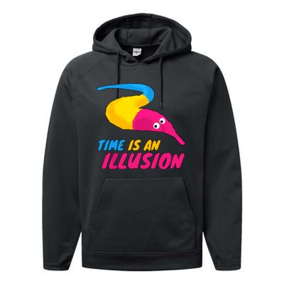 Time Is An Illusion Magic Worm Performance Fleece Hoodie