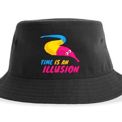 Time Is An Illusion Magic Worm Sustainable Bucket Hat