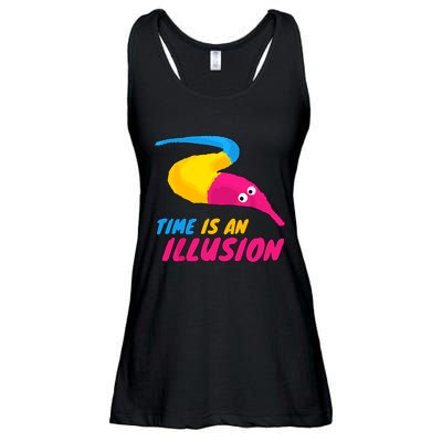 Time Is An Illusion Magic Worm Ladies Essential Flowy Tank