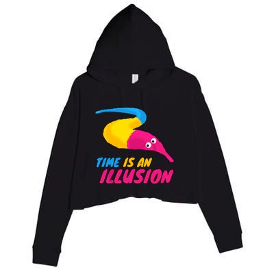 Time Is An Illusion Magic Worm Crop Fleece Hoodie