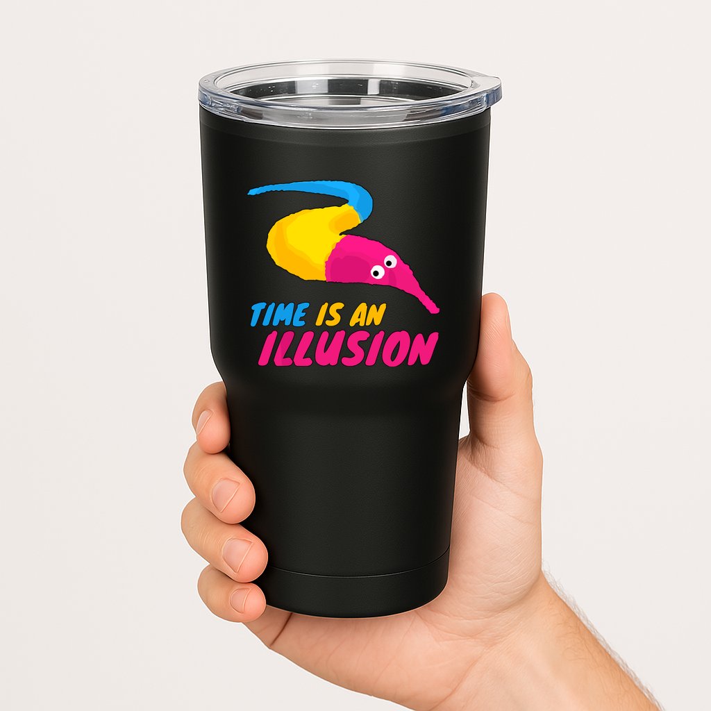 Time Is An Illusion Magic Worm Tumbler