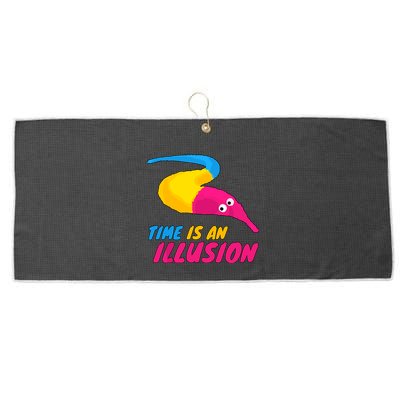 Time Is An Illusion Magic Worm Large Microfiber Waffle Golf Towel
