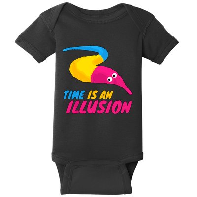 Time Is An Illusion Magic Worm Baby Bodysuit