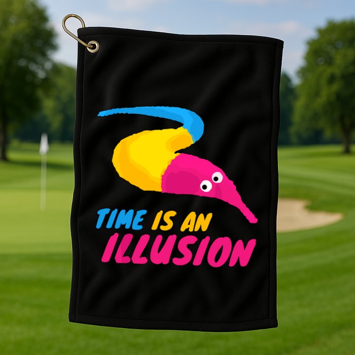 Time Is An Illusion Magic Worm Golf Towel