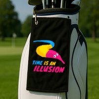 Time Is An Illusion Magic Worm Golf Towel