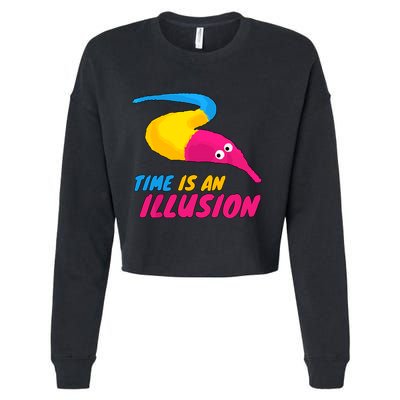Time Is An Illusion Magic Worm Cropped Pullover Crew