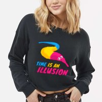 Time Is An Illusion Magic Worm Cropped Pullover Crew