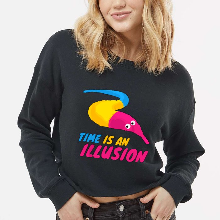 Time Is An Illusion Magic Worm Cropped Pullover Crew