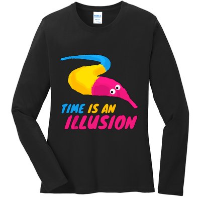 Time Is An Illusion Magic Worm Ladies Long Sleeve Shirt