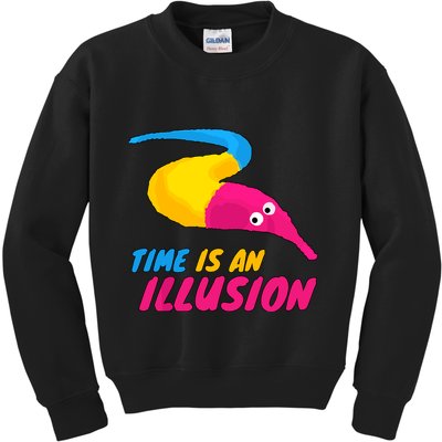 Time Is An Illusion Magic Worm Kids Sweatshirt