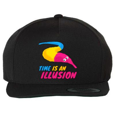 Time Is An Illusion Magic Worm Wool Snapback Cap