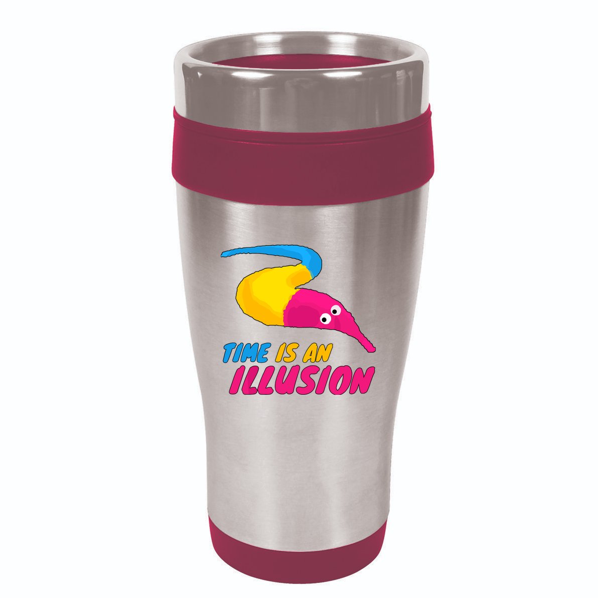 Time Is An Illusion Magic Worm 16oz Travel Tumbler