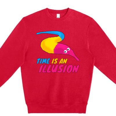 Time Is An Illusion Magic Worm Premium Crewneck Sweatshirt