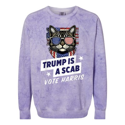 Trump Is A Scab Vote Harris 2024 Colorblast Crewneck Sweatshirt