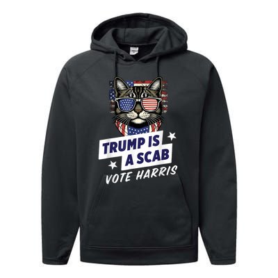 Trump Is A Scab Vote Harris 2024 Performance Fleece Hoodie