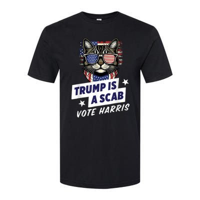 Trump Is A Scab Vote Harris 2024 Softstyle CVC T-Shirt