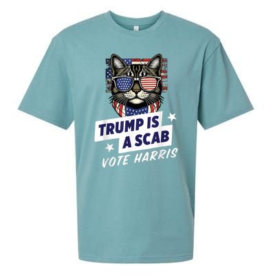 Trump Is A Scab Vote Harris 2024 Sueded Cloud Jersey T-Shirt