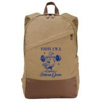 Today IM A Serious Goose Funny Lifting Weights Gym Fitness Cotton Canvas Backpack