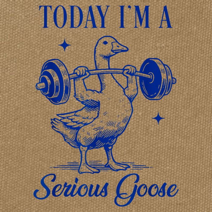 Today IM A Serious Goose Funny Lifting Weights Gym Fitness Cotton Canvas Backpack