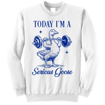 Today IM A Serious Goose Funny Lifting Weights Gym Fitness Sweatshirt