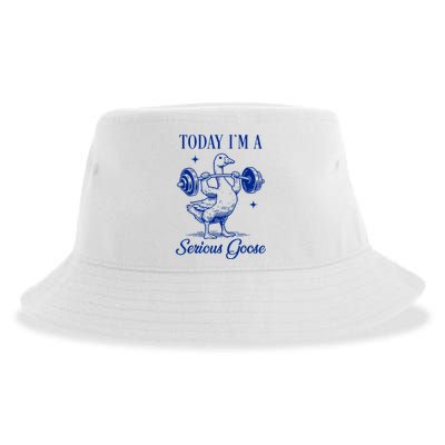 Today IM A Serious Goose Funny Lifting Weights Gym Fitness Sustainable Bucket Hat