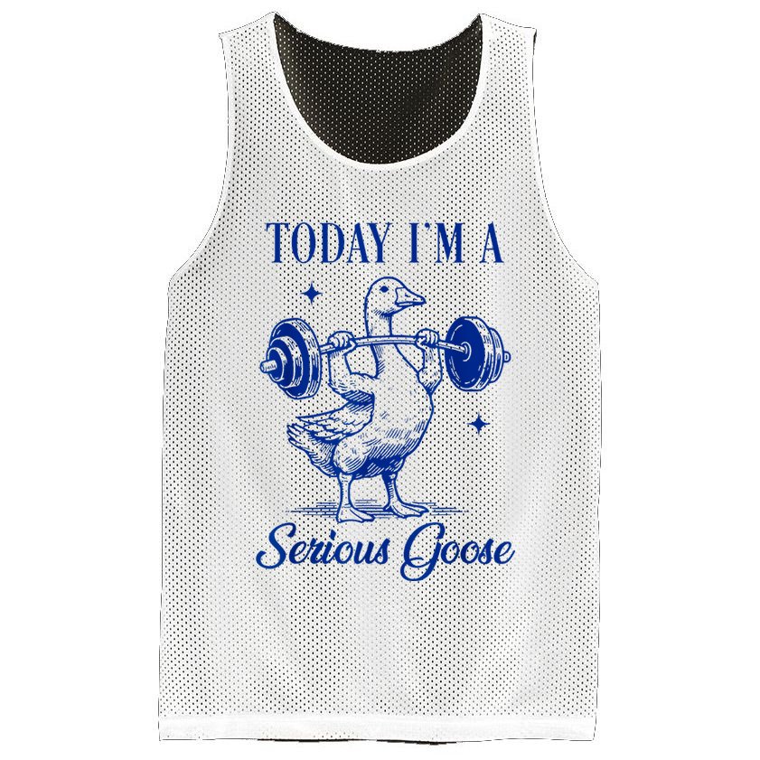 Today IM A Serious Goose Funny Lifting Weights Gym Fitness Mesh Reversible Basketball Jersey Tank