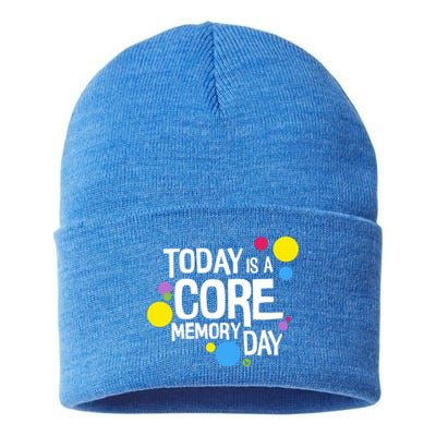 Today Is A Core Memory Day Gift And Funny Gift Sustainable Knit Beanie