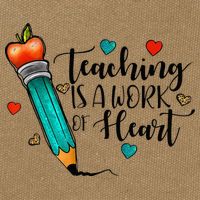 Teaching Is A Work Of Heart Cute Pencil Back To School Cotton Canvas Backpack