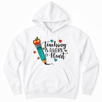 Teaching Is A Work Of Heart Cute Pencil Back To School Hoodie