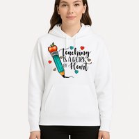 Teaching Is A Work Of Heart Cute Pencil Back To School Hoodie