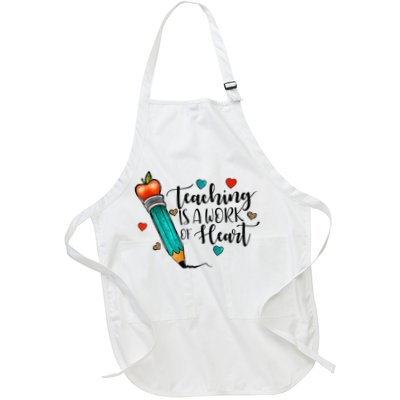 Teaching Is A Work Of Heart Cute Pencil Back To School Apron